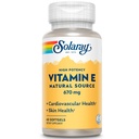 SOLARAY Vitamina E 1000 IU Softgel Capsules, 670 mg - d Alpha Tocopherol Vitamin E Suplementos - Skin Health, Heart Function and Antioxidant Support - 60-Day Guarantee - 60 Servings, 60 Softgels