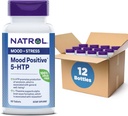Natrol Mood Positivo 5-HTP 50mg con L-Theanine, Vitamina B6, Vitamina B12 y Folate, Suplemento dietético ayuda a apoyar un Mood positivo, 50 Tabletas, 25-50 Day Supply (Pack of 12)