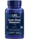 Extensión de la vida Melatonina de sueño tranquila, 5 mg, Potente soporte para el sueño, Ritmos circadianos saludables, Defensa celular, Libre de gluten, No GMO, Vegetariano, 60 cápsulas