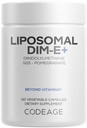 Codeage Liposomal DIM Supplement - 4 Months Supply of DIM Vitamins and SGS, Pomegranate, Broccoli, Vitamin E Isomers Tocopherols Alpha Beta Gamma Delta - Liposomal Formula - Gluten-Free - 120 cápsulas