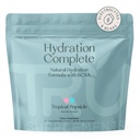 TRU Suplementos Hidration Complete BCAA, Plant Based Amino Amino Acids + Pink Himalayan Salt, Electrolytes & L-Carnitine, Vegan, Zero Calories, Sin edulcorantes artificiales, 24 Servings, Tropical Popsicle