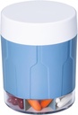Betife Organizador Suplementario Extra Grande,Botella de Organizador de Píldoras, Dispensador de Píldora Diaria con 7 Compartimientos Grandes, Organizador para Sostener Medicación de Vitamina 7 Días,21 Etiquetas y un Cepillo de Limpieza (Blue)