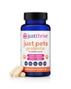 Just Thrive Just Pets Probiótico - Probióticos Digestivos diarios para perros y gatos - 4 Billones CFUs Pet Probiótico, 30 cápsulas