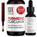 10X Salud Turmérico Curcumin Suplemento con Vitamina D3 &amp; B12-30mL Alta Absorción Suplemento Turmérico para Suplementos Conjuntos para Mujeres, Inmunity & Heart Health - Curcuma, Curcumin Supplements