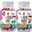 Gummies de hierro para niños " Zinc Gummies para niños. Vitaminas de hierro con vitamina C. Zinc Chewable Gummy para Immune Support - Powerful Natural Antioxidant Non-GMO Suplemento para niños Mujeres Adultos