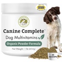 Orgánicas Wholistic Pet Orgánicas Canine Completa - Pólvora Multivitamínica Perro - 1 Lb - Vitaminas y Suplementos diarios para alimentos caseros - Sistema de inmune, Esquía, Carne &amp; Salud general - Pequeña y Gran Gancho