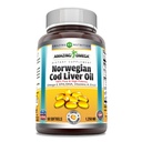 Increíble Omega Norwegian Cod Liver Oil 1250 Mg Softgels Suplemento Ø Omega-3, EPA, DHA, Vitamina A, Vitamina D &amp; Vitamina E (Orange tención 60 Conde)