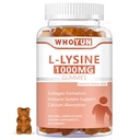 L-Lysine 1000mg Gummies, Chewable Lysine Supplement for Adults, Immune Support, Collagen Formation Support, Lemon Flavor, 60 Conde