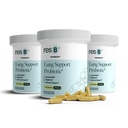 resbiótico resB Lung Support Probiotic Supplement - Lung Health Supplement for Smokers, Gut Health, Immune Support, Respiratory Care, Holy Basil, Turmeric, Clinically Trialed - 180 Capsules (3 Bottles)