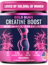 Bold Buns Creatine for Women – Booty Builder Supplement with Collagen & BCAA – Supports Muscle Development, Post-Workout Recovery, Skin Elasticity, Healthy Hair & Nail