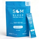 Som Sleep, Calm Sleep Powder Drink Mix, 3mg Melatonin, Magnesium, Vitamina B6, L-Theanine & GABA – Vegan, Zero Sugar, Keto Friendly – Berry, 10-Pack