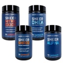 Sheer Ultimate Stack - DHEA Suplemento para hombres DHEA 100mg & Nitric Oxide Suplemento " Sheer Shred " Sheer Alpha