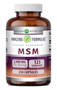 Fórmulas increíbles MSM (Methylsulfonylmethane) Suplemento Silencio 2000 Mg Per Serving Silencio Capsules Silencio No-GMO Silencio Gluten Free ← Made in USA (1 Pack, 250 Count)