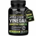Cápsulas ecológicas de vinagre de manzana + enzimas digestivas " Probióticos (1500mg Ø 120 Cápsulas) Píldoras de vinagre de manzana cruda " Suplemento de fibra para la salud de Gut, soporte para inmunes, ingesta "
