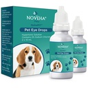 NOVEHA HydraPetTM Pink Eye Drops for Dogs &amp; Cats peru Lubricating Artificial Tears with 2% Sodium Chloride, Relieves Corneal Edema &amp; Pets Dry Eye Syndrome, Irritated Animal Eyes - 10mL (Pack of 2)