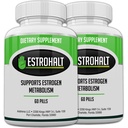 Estrohalt 2 Pack 120 Pills- Best Estrogen Blocker DIM Supplement (Diindolylmethane) and Indole-3-Carbinol (I3C) for Women &amp; Men TEN Natural Aromatase Inhibitor Vitamina para ayudar a PCOS, Menopause y PMS