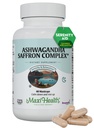 Ashwagandha Suplementos Complejo con Saffron – 600mg Ashwagandha Capsules &amp; 30mg Saffron Extract for Stress Relief, Mood & Calm – Kosher, 60 cápsulas
