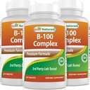 Mejores Naturales B 100 Complejo 120 Tabletas (B Complejo Vitaminas) (120 Cuenta (Pack of 3))