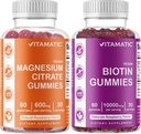 Vitamatic Magnesium Gummies " Biotin Gummies - 60 Vegan Count Cada