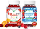 Lunakai USA Made Vitamina B12 para adultos 50+ &amp; Magnesium Glycinate Gummies Bundle, Supports Energy, Mood, Relax &amp; Stress Relief, Non-GMO, Vegan, 60ct Cada uno