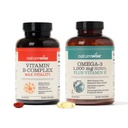 NatureWise Vitamin B Complex 360 Softgels &amp; Omega 3 Fish Oil 180ct for Energy, Heart, Brain, Immune & Vision Support