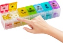 Organizador de gran pill 7 Día con organizador de píldoras de diseño abierto de primavera 2 veces al día con AM PM Big Compartments Pill Box for Supplements Container Holder for Vitamins Medicine Organizer