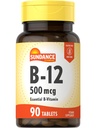 Sundance Vitamina B-12 TENIDO 500mcg ANTE 90 Tabletas Vegetarianas TENIDO Vitamina Esencial Suplemento No-GMO y Fórmula Libre Gluten