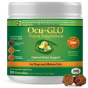 Ocu-GLO Cat &amp; Dog Senior Supplement for Eye Support - Chewable Vision Vitamins Supplements for Large and Small Pets Care with Lutein, Omega-3 Fatty Acids, Grape Seed Extract & Antioxidants