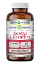 Fórmulas increíbles Acetyl L-Carnitine Hcl Veggie Suplemento dietético - 500 Mg, Veggie Capsules (No GMO,Gluten Free) Por Bottle - Promueve la producción energética " Función cognitiva (60 Cuenta)