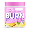 Obvi Collagenic Burn Powder  Multi-Collagen Peptide Blend with GBB, Ashwagandha & Green Coffee TEN Pineapple Coconut, 25 Servings