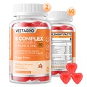 Complejo B 50 Gummies , Complejo B Meditado con Vitamina C,Choline & Zinc - Active Methylated B-Complex for Energy,Metilado Soporte - Todas las vitaminas B - B1,B2,B3,B5,B6,B7,B9,B12 - Sugar Gratis,120 Conteo