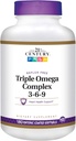 Suplemento dietético del siglo 21 Complejo de Omega triple 3-6-9 Coated Softgels, botellas de 180 puntos (Pack of 2)