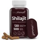 Shilajit Pure Himalayan Extract 500mg con 15% de ácido Fulvic 500mg - 120 cápsulas vegetarianas, 4 meses de suministro, Suplemento orgánico para la vitalidad " Claridad mental, hecho en EE.UU., Gluten Free, Non-GMO