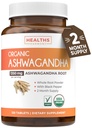 USDA Organic Ashwagandha Supplement - High Potency Ashwagandha Pills Made with Organic Black Pepper for Enhanced Absorption - Vegan Non-GMO Made in the USA &amp; Lab Verified (2 Months Supply)