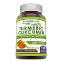 Puro Naturales Curcumina Turmérica con Bioperina 2250 mg Por Servir Suplemento Silencio Veggie Capsules ← No-GMO Silencio Gluten Libre Silencio Made in USA (1 Pack, 180 Count)