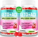 Manzana Vinagre Gummies, Advanced Keto ACV Gummies, ACV Gummies for Detox, Cleanse, Metabolism & Digestion, Keto Support, Formulado con té verde, B6 &amp; B12, Probióticos, 120 Condes