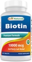 Mejores Naturales Biotina (también llamada vitamina B7), 10.000 mcg 365 Tabletas (365 Cuenta (Pack de 1))