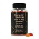 Vitaminas de las niñas negras Una vez al día - Gummy multivitamínico de las mujeres - Vitamina A, B, C, E y Zinc. Multivitamina para las mujeres, Apoyo Inmunitario. Vegano, sin gluten. Hecho en los EE.UU. (30 Day Supply, Strawberry)
