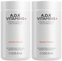 Codeage ADK Vitamins Supplement - Essential Vitamin A, D3 5000 IU, K1 & K2 (MK4 &amp; MK7) - 6-Month Supply - 1 cápsula por Serving, Non-GMO, Gluten-Free - 2-Pack