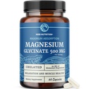 Magnesium Glycinate 500mg ← Chelated for High Absorption ¦ Muscle Relaxation, Bones, Heart, Nerve, Sleep &amp; Calm Support for Women &amp; Men ← Magnesium Chelate Supplement &amp; Bisglycinate Complex ← 60ct