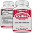 Pastillas de acné 30 días- Suplementos para el tratamiento de la vitamina acné- Tablas para limpiar la piel aceitosa para mujeres, hombres, adolescentes y adultos