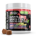 Aceite de Salmon Omega 3 Aceite de pescado para perros Skin and Coat Suplemento Ø Perro Collagen Aloe Vera Biotina Keratina Flaxseed Nettle Leaf Sea Kelp Hialuronic Acid Brewers Yeast Vitamina A - Coat Goat