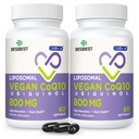 Liposomal Ubiquinol CoQ10 800 MG Softgel, alta absorción CoQ10 Ubiquinol Suplemento, Active Coenzyme Q10 800mg, potente antioxidante para la función cerebral del corazón, producción de energía, 120 Vegan Softgels