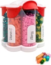 Organizador extra grande de píldoras diarias, semanales, suplemento mensual botella, dispensador de píldoras Cute Blossom con 7 compartimientos XL, caja de píldoras fácil de abrir para vitaminas, medicamentos, etiquetas incluidas
