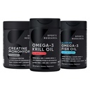 Investigación Deportiva Monohydrate mejorado por la Omega Power House Antártico Krill & Fish Oil con triple fuerza EPA DHA y fosfolípidos, Choline " Astaxanthin - Fit for Champions