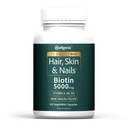 Wellgenix Purvana Max Hair, Skin & Nails Vitamina: Biotin 5000mcg para el crecimiento del cabello mejorado, Prevención de la pérdida del cabello para hombres y mujeres, Vegan, Ideal para Post Partum & PCOS, 90 Cuenta, Pack de 1
