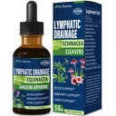 Cleavers Limphatic Drainage Drops for Lymph System Detox Cleanse, Lymphedema Support Supplement Formula w/Echinacea, Cat’s Claw, Red Clover Extract Tincture, Use with Lymph Massage Tool. 2oz