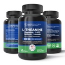 L Theanine 200mg, Magnesium, 5-HTP &amp; Melatonin – Suplemento L-Theanina para el alivio de estrés, el foco " Cognition, el sueño - 60 cápsulas