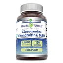 Amazing Formulas Glucosamine Chondroitin &amp; MSM Supplement TEN 1850 Mg per Serving TEN 240 Capsules TEN NO-GMO ANTE Gluten-Free TEN Made in USA