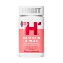 Habit Hair, Skin & Nails Supplement (60 Capsules) - New Look, Supports Skin Hydration, Hair & Nail Strength, Biotin 2000mcg, Vitamina A & C, Hyaluronic Acid, Rosehip, Vegan, Non-GMO (1 Pack)